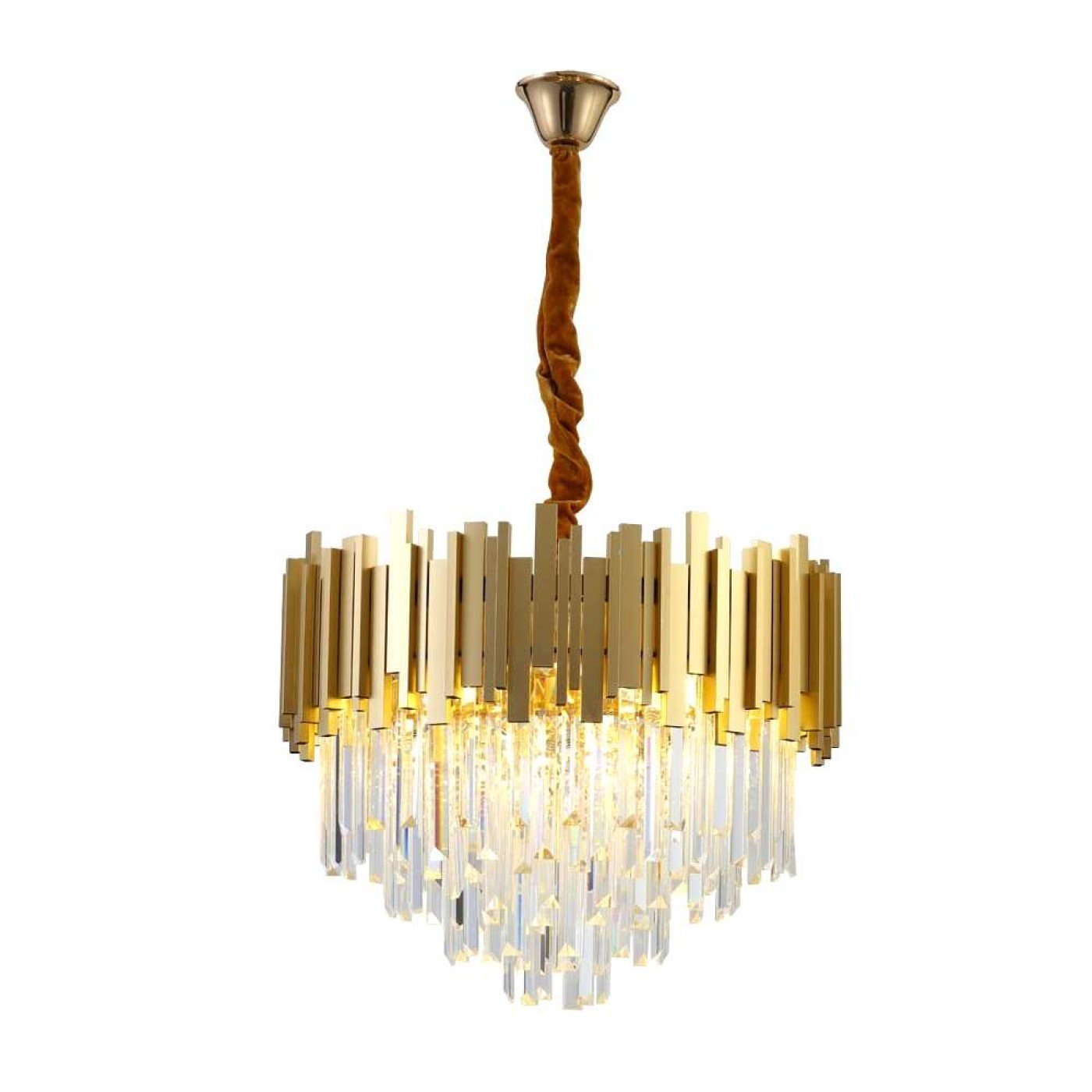 Lustre Cristal Midas 55 Dourado 8 X E14 Blumenau Moderno GAMES