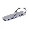 Adaptador Hub USB-C / 3 USB 3.0 Leitor Micro SD / MMC DTC-01