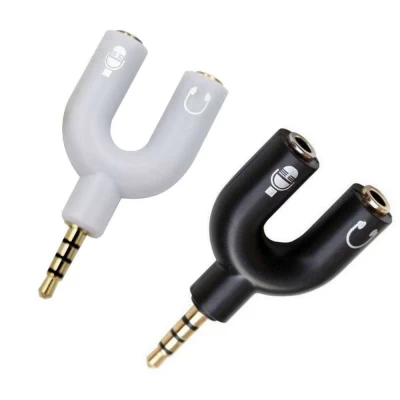 Adaptador P3 x P2 Knup Branco/Preto para Fone e Headset