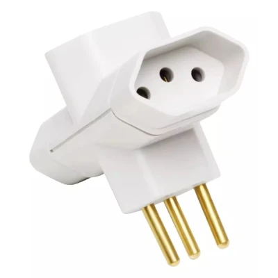 Adaptador Plug T Com 3 Saídas 10A 250V Branco Ilumi