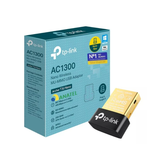 Adaptador TP-Link Wireless Archer T3U Nano USB MU-MIMO