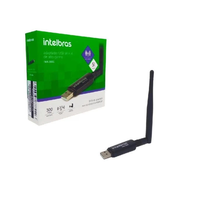 Adaptador Usb Intelbras Wifi 4 300MBps Iwa 3001