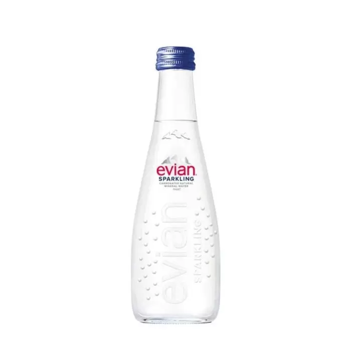 Água Mineral Evian Sparkling Vidro 330Ml Com Gás