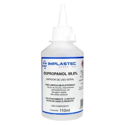 Álcool Isopropanol 99,8% 110ml Para Limpeza Implastec