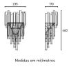 Arandela Midas Cristal 24 Dourado 2x E14 80W Bivolt Blumenau