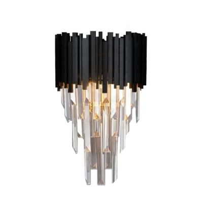 Arandela Midas Cristal 24 Preto 2x E14 80W Bivolt Blumenau