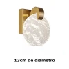 Arandela Sand Led 3W 3000K Redondo Cristal Dourado Skylight