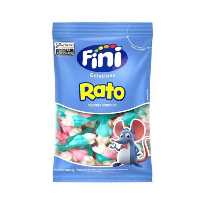 Bala Fini Rato 80g Colorido Gelatinas