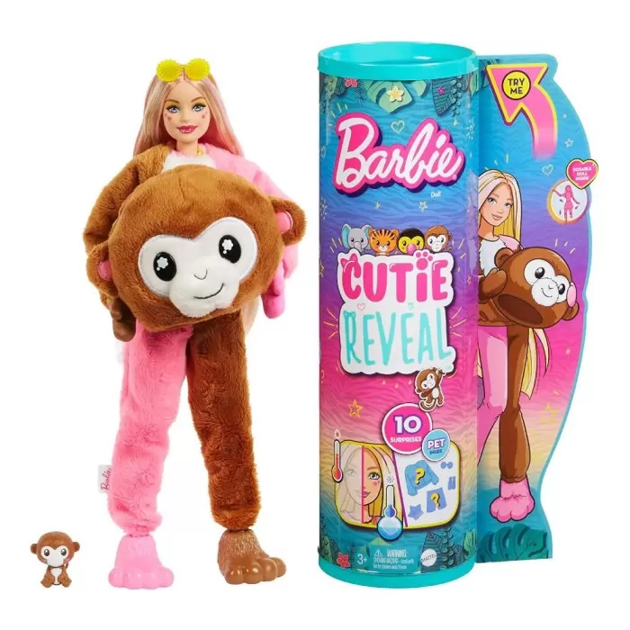 Barbie Reveal Cutie Supresa Na Floresta Macaco Matel Novo