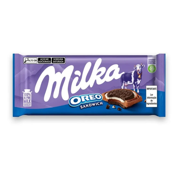 Barra De Chocolate Milka Oreo Sandwich 92 Gramas