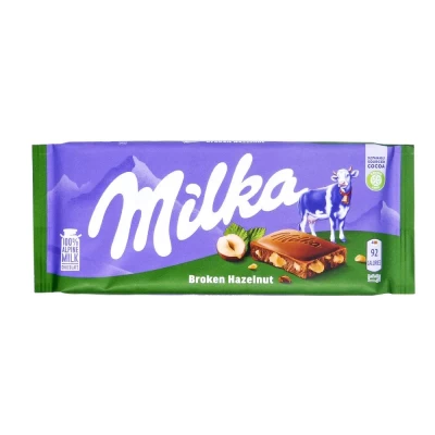 Barra Milka Broken Hazelnut 100G