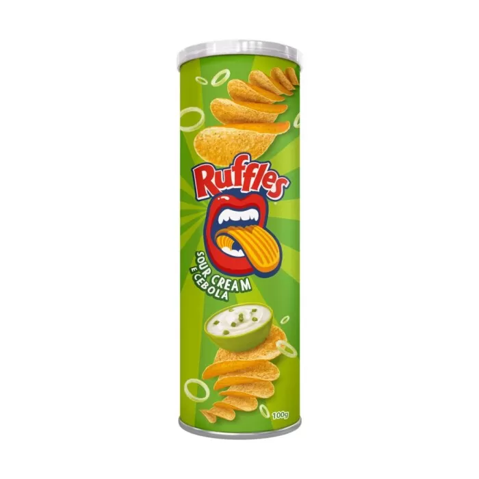 Batata Ruffles Tira Onda Sabor Cream E Cebola No Tubo 100g