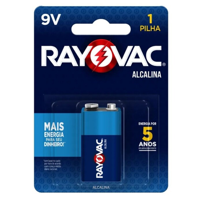 Bateria Alcalina 9V Retangular Unidade Rayovac