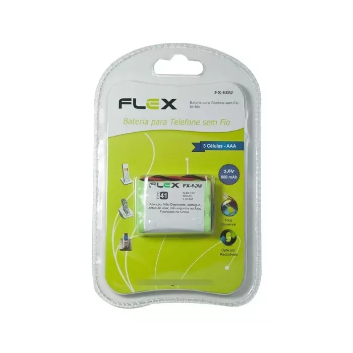 Bateria Para Telefone Sem Fio 3.6V 600MaH Fx-60U Flex