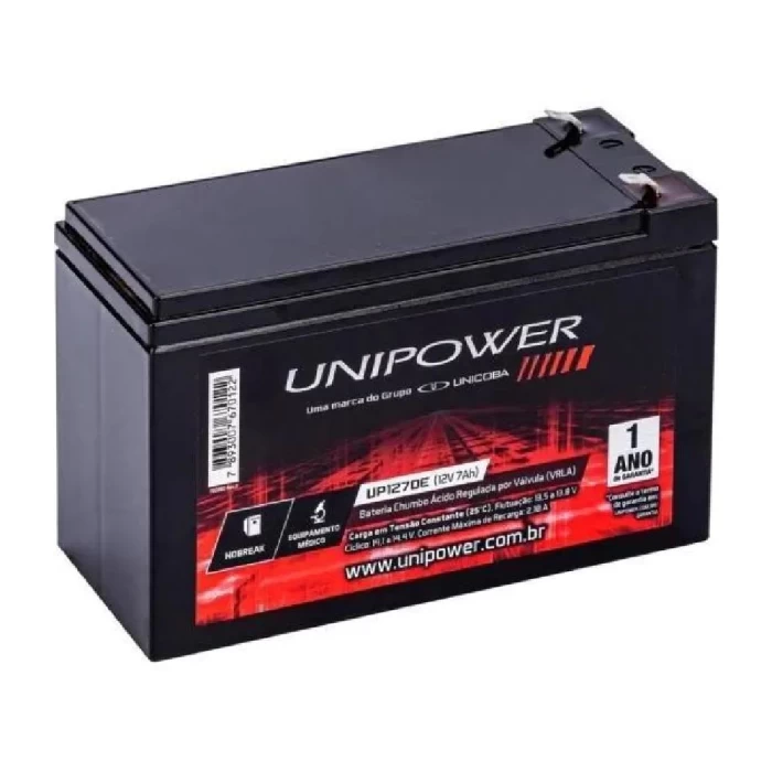 Bateria Selada Unipower 12V 7,0Ah 1270E Novo