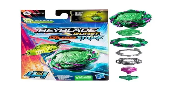 Beyblade C/ Lançador Burst QuadStrike Pião Chain Kerbeus K8