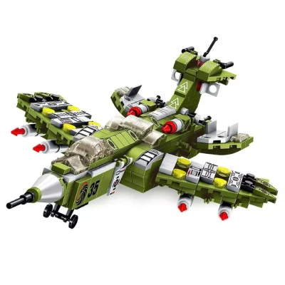 Blocos De Montar Avião De Combate 576 Peças Cubic Multikids