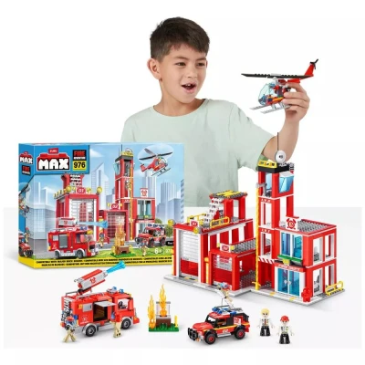 Blocos De Montar Max Fire Adventure Bombeiros Com 976 Peças