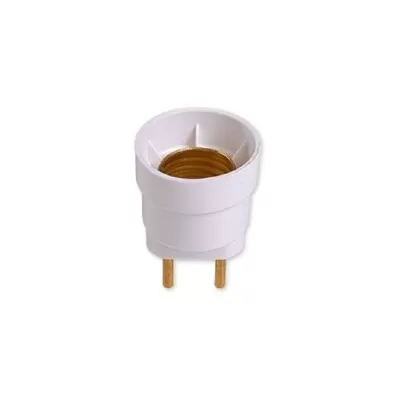 Bocal Com Plug Soquete E27 Em Nylon Cor Branco Ilumi