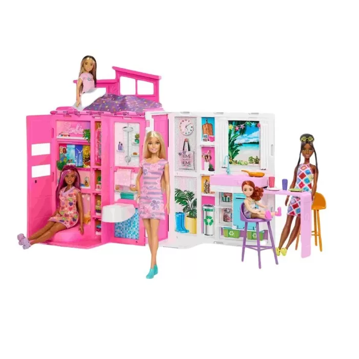 Boneca Barbie Casa Estate Glam Com Áreas Mattel Hjr77