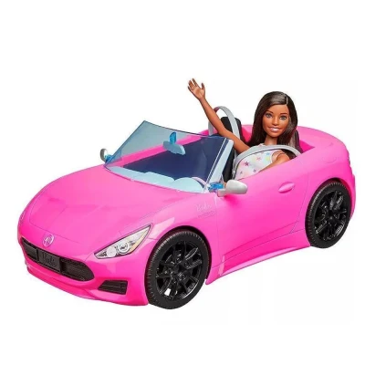 Boneca Barbie Com Carro Conversível Cor Rosa Mattel Hby30