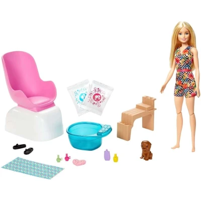 Boneca Barbie Com Salão De Manicure + Cachorrinho