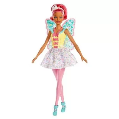 Boneca Barbie Dreamtopia Fada Cabelo Rosa + Acessórios GJJ98