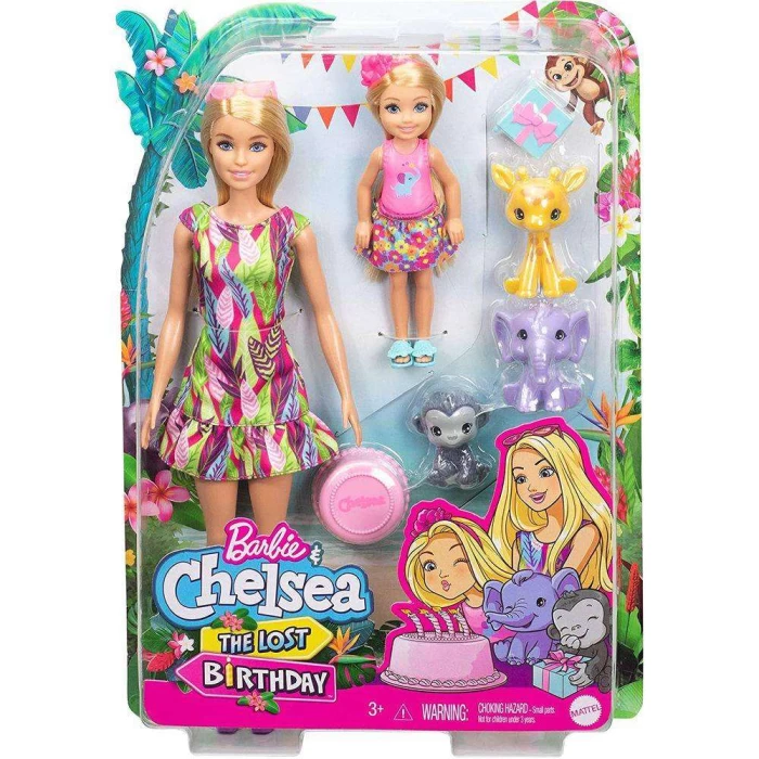 Boneca Barbie E Chelsea Festa Na Selva Animais Mattel Gtm82