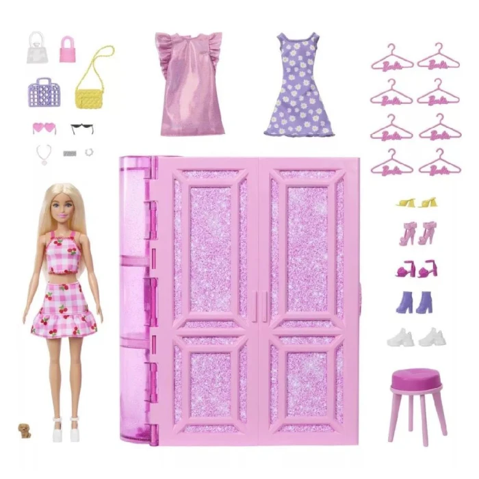 Boneca Barbie Fashion Com Closet Dos Sonhos Rosa Hxd58