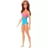 Boneca Barbie Praia Morena Maiô Azul Mattel Novo
