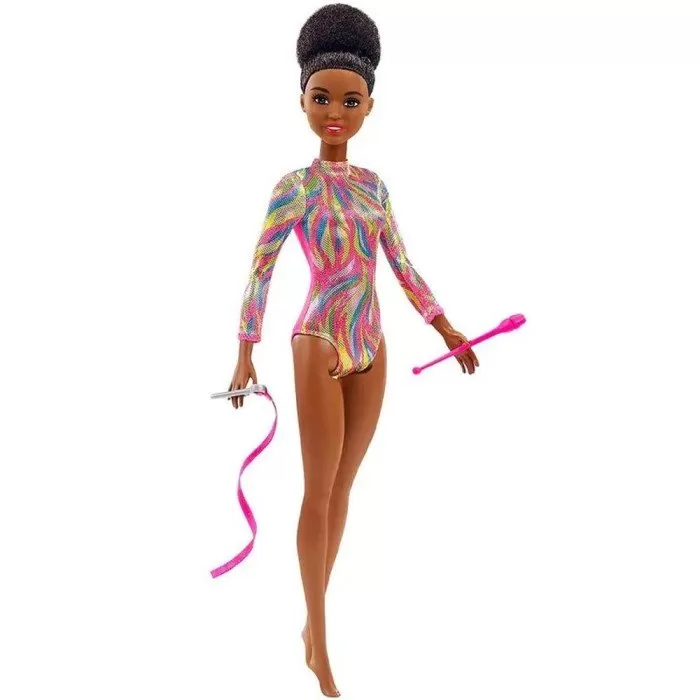 Boneca Barbie Profissões Ginasta Morena 30cm + Acessórios