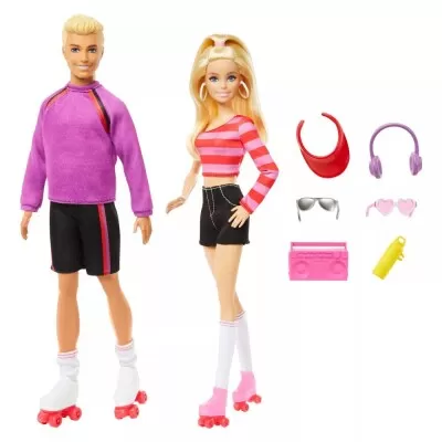 Boneca Da Barbie Com O Ken De Patins Com Acessorios Mattel