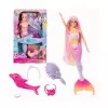 Boneca Da Barbie Fantasy Sereia Color Change Rosa Mattel