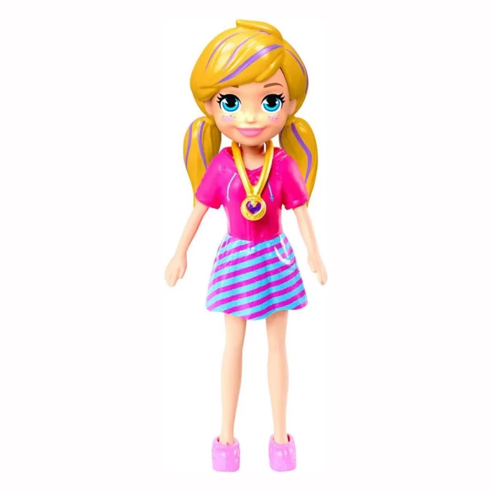 Boneca Polly Pocket 9cm Polly Loira De Saia Roxa