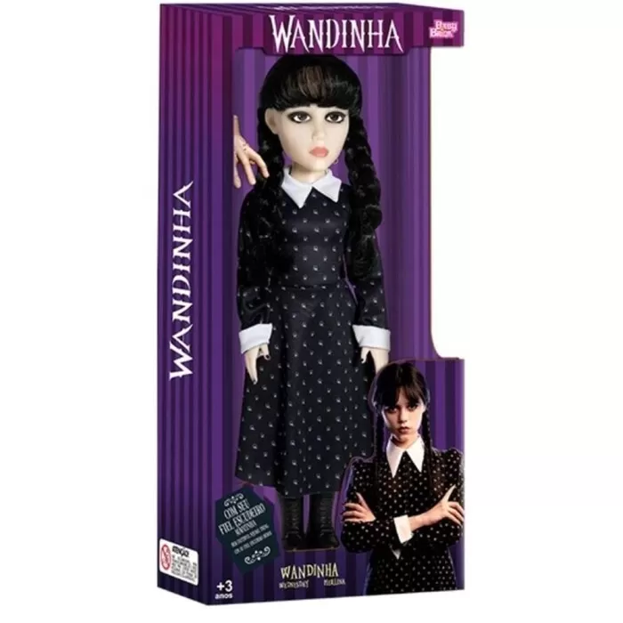 Boneca Wandinha 45Cm 1845 Baby Brink Novo