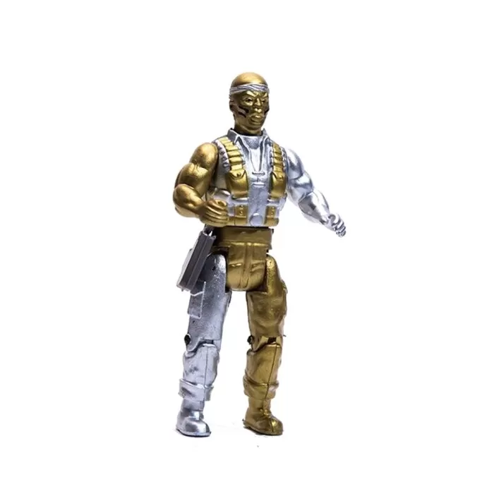 Boneco Battle Hero Dourado e Prata Com Acessórios Zr Toys