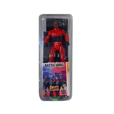 Boneco Battle Hero Vermelho e Preto Com Acessórios Zr Toys
