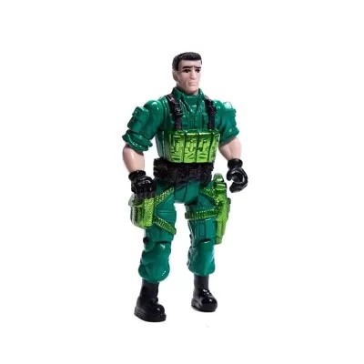 Boneco Battle Hero Verde Brilhante Com Acessórios Zr Toys
