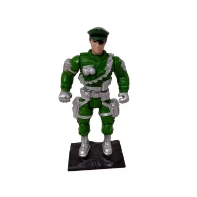 Boneco Battle Hero Verde e Cinza Com Acessórios Zr Toys