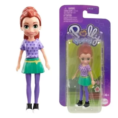 Boneco Polly Pocket 9cm Lila Camisa Bolinha