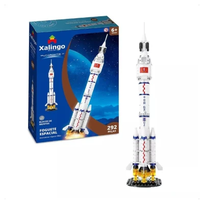 Brinquedo De Montar Foguete Espacial Branco Com 292 Peças