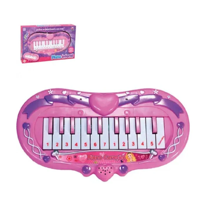 Brinquedo Piano De Coração Rosa 16cm Art Brink