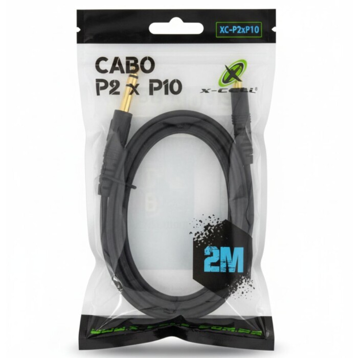 Cabo Adaptador 2 Metros P2 X P10 X-Cell Xc-P2-P10