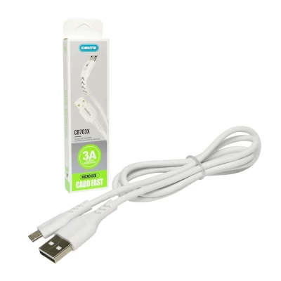 Cabo Flexivel 3A Micro USB Branco CB703X