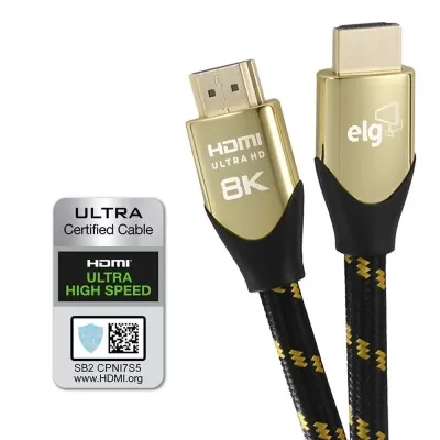 Cabo HDMI 2.1 Ultra Speed 8K 144hz Preto ELG 2 Metros