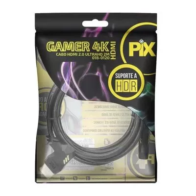 Cabo HDMI Gamer 2.0 4K 3 Metros Plug 90 Graus 018-0121