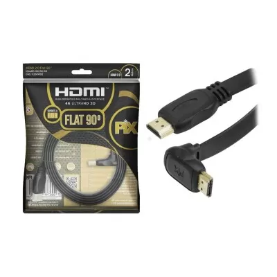 Cabo Hdmi 2,0 4K 2M 90 Graus Flat Novo