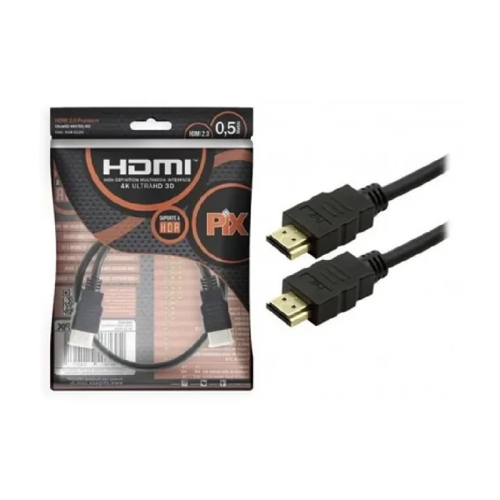 Cabo Hdmi Gold 50cm 4K Hdr Pix 018 2220 Novo