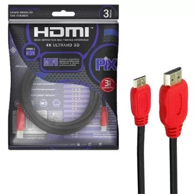 Cabo Mini HDMI x Mini HDMI 3 Metros 2.0 4K Ultra HD 018-9401