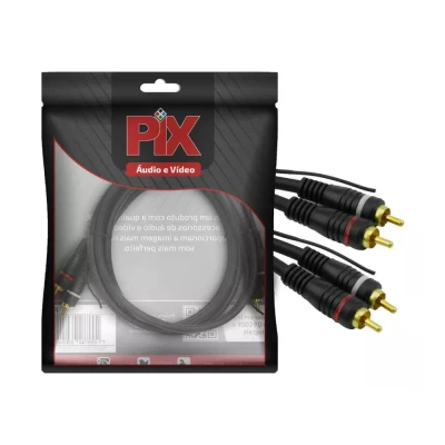 Cabo Rca 2+2 Automotivo 1.5 Metros 6mm Preto 018-0015